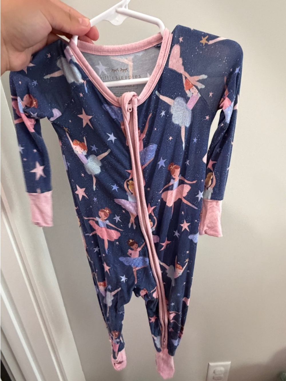 Girls' Pajama little sleepies - Navy Ballerina, Pink Cartoon, Black Hearts - Picture 2 of 4